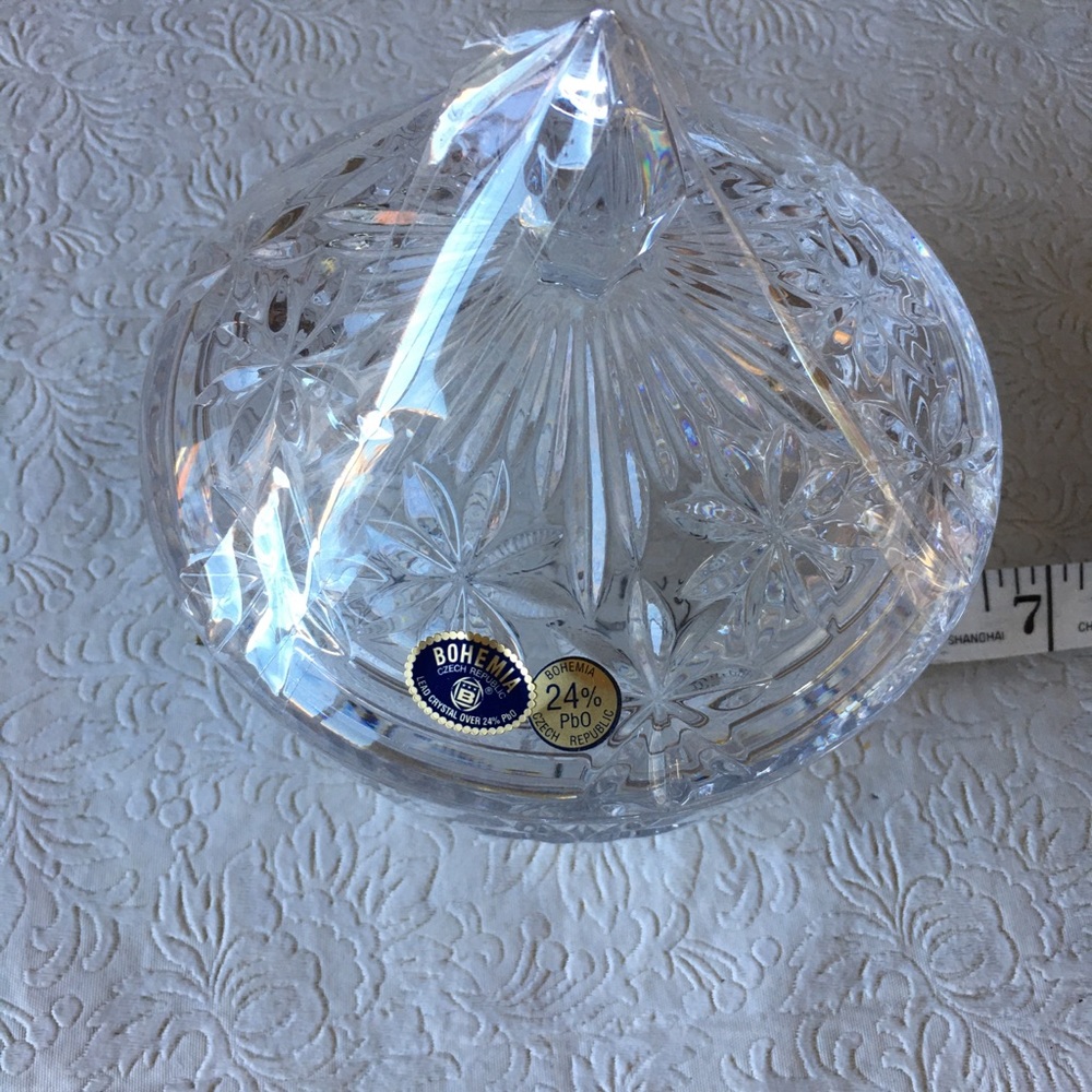 Bohemian Czech glass candy dish.